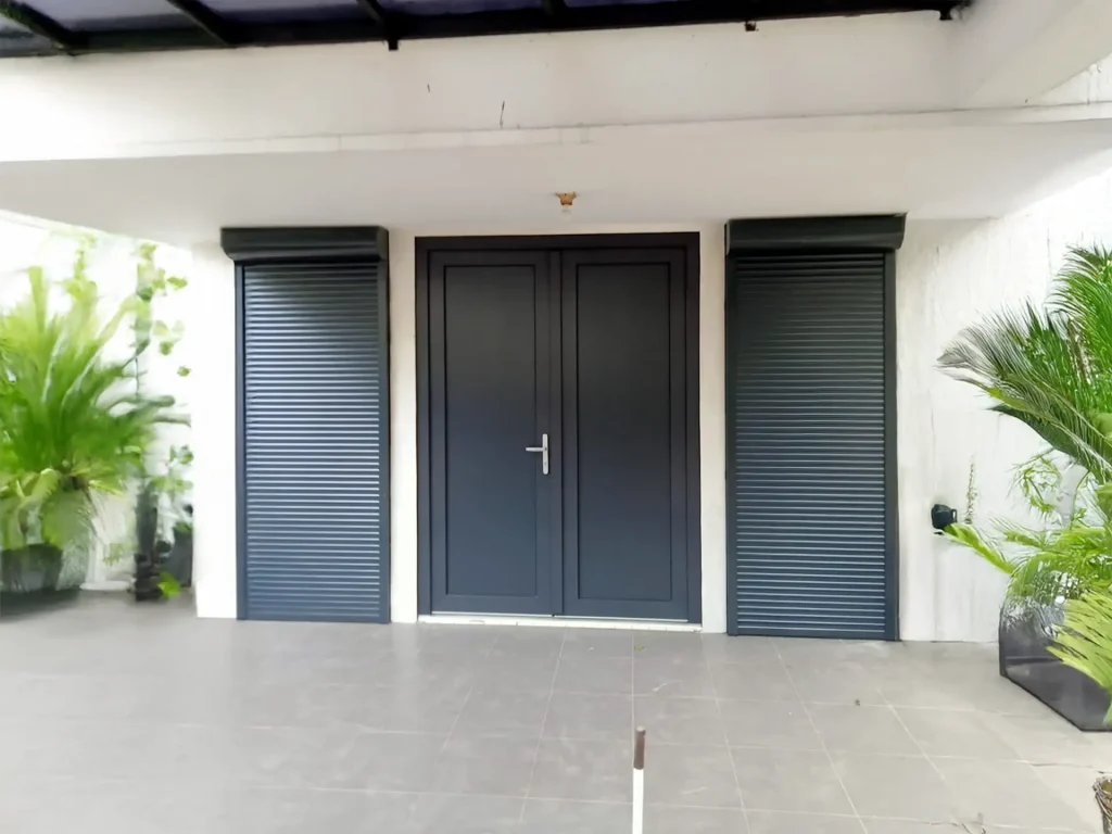 UPVC Entrance door and roller shutter