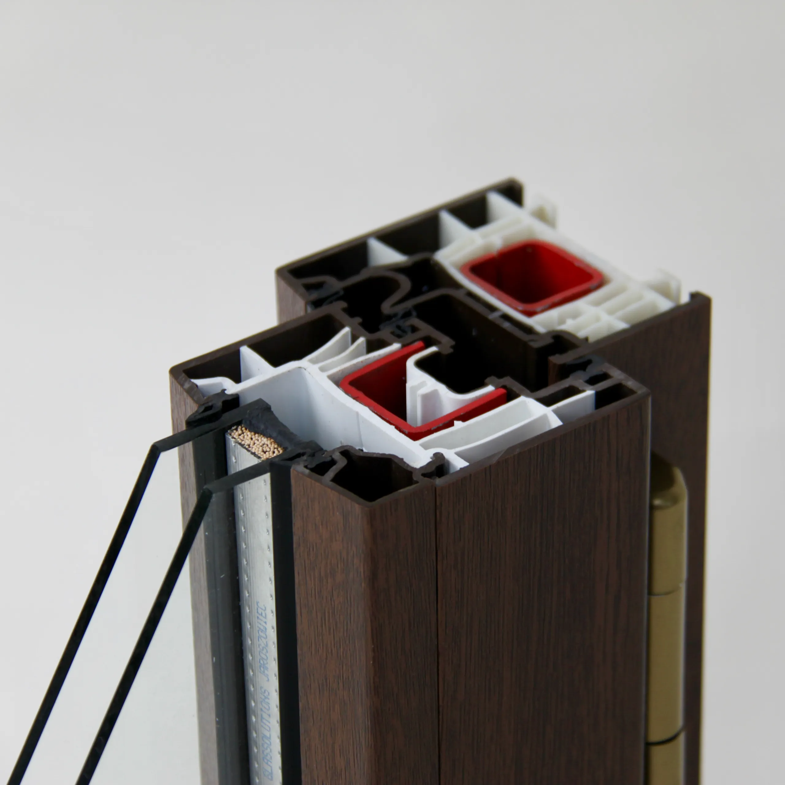 UPVC in wood decor with white seals